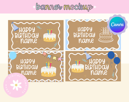 Bithday Banner Mock-up Template | Digital Download