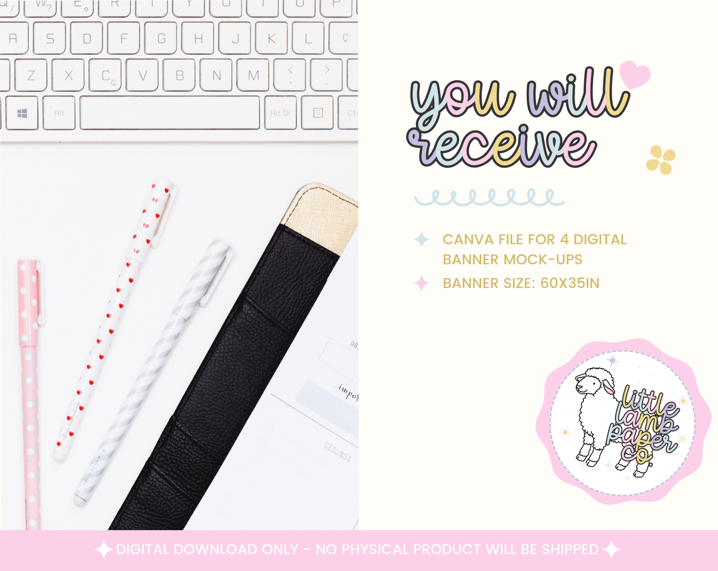 Bithday Banner Mock-up Template | Digital Download
